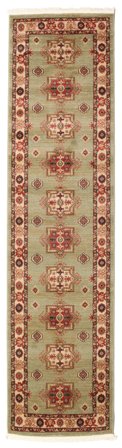 Marivan Kazak 80X300 Small Light Green/Cream Beige Runner Rug