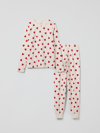 Polarn O. Pyret Pyjamas hjärtan vuxen - S - barnkläder - beige