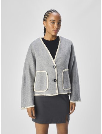 Object Objlola Ls Lo Jacket E Au Div - Grey - 40