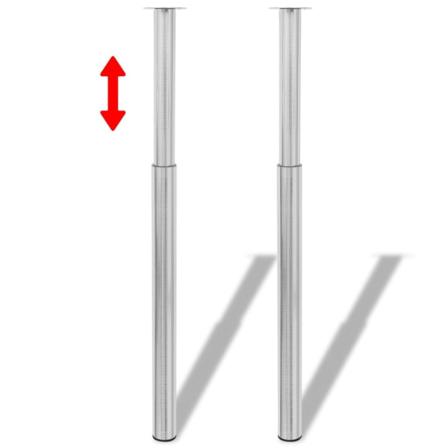 Vidaxl Justerbara Bordsben 4 St 710 Mm-1100 Mm Borstad Nickel Silver