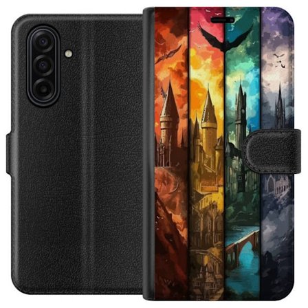 Kompatibel Tegnebogsetui til Samsung Samsung Galaxy A17 5G Fire magiske slotte i forskellige elementfarver, episk fantasykunst med ild vand luft og mÃ