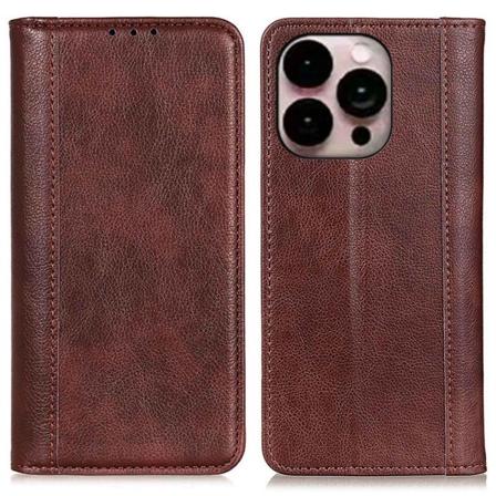 Aito nahkakotelo magneettisuljuksella iPhone 14 Pro Max - Ruskea Brown