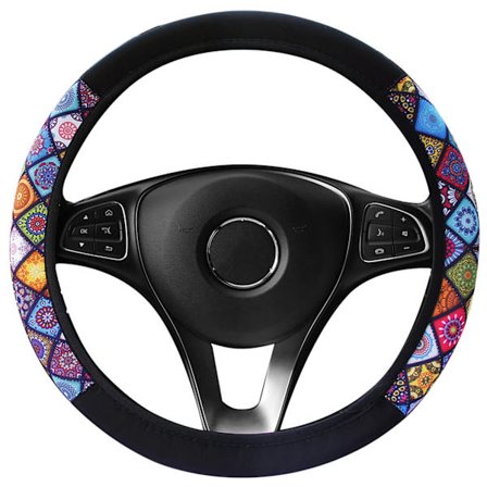 Ratbeskyttelse til rat, skridsikkert åndbart bilratbeskytter etnisk, til bil varmt fluffy, eller kvinder passer til de fleste biler lugtfri