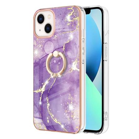 TPU-kuori iPhone 15:lle, rengaskotelo, lila marmori