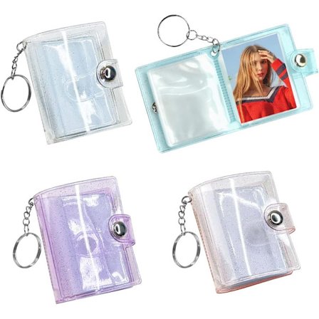 4 kpl Mini valokuva-albumi avaimenperä Mini pieni 2 tuuman valokuva A, ZQKLA