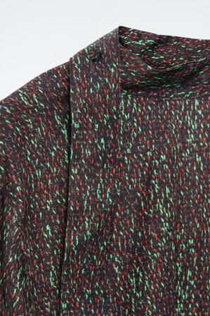 COS Women's Scarf-Detail Printed Midi Dress in Black