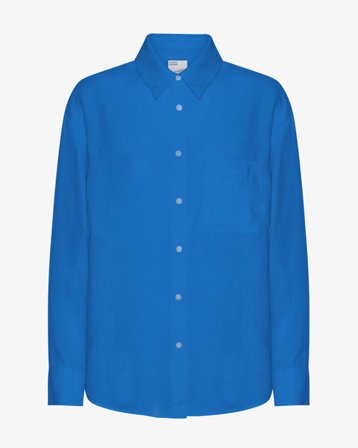 Linen Oversized Shirt - Pacific Blue - Female - L