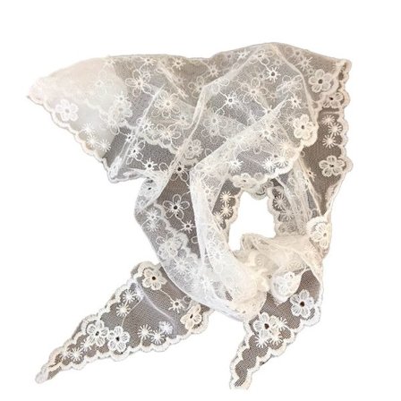 Hodeskjerf med blonder 5 5