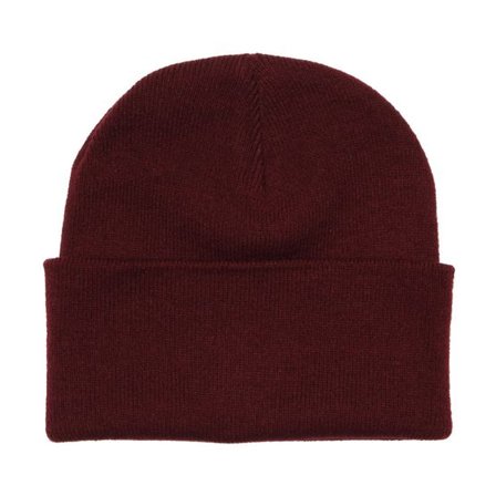 Beechfield - Röd cuff Beanie - Burgundy Cuff Blank Beanie @ Hatstore