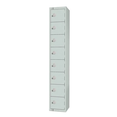 Elite locker, 8 door, 1800x300x450 mm, grey