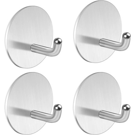 Selvklæbende kroge 4 pakke rustfrit stål kroge vandtæt