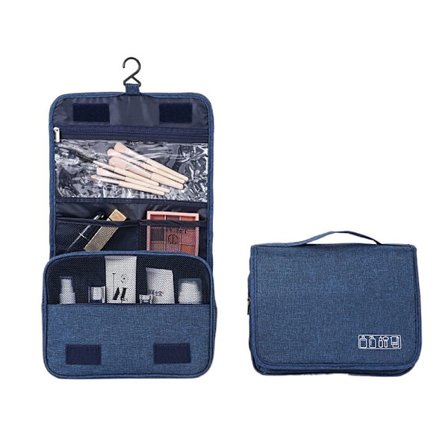 Bærbar reisetoalettveske Kosmetisk organiseringsveske NAVY BLÅ