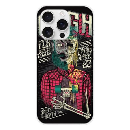 Siliconfodral - Kompatibel med Apple iPhone 16 Pro - design med dödskalle urgh