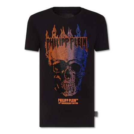 Philipp Plein Round Neck Flame T-shirt Sort, Herre T-shirts