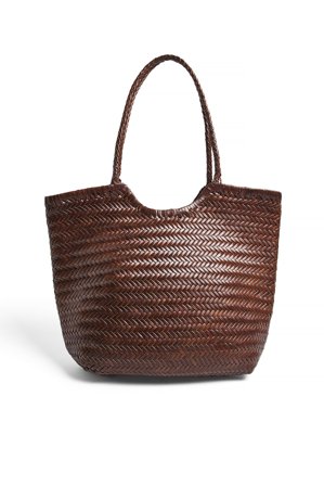 NA-KD Woven Leather Tote Bag - Tasker - Brun - One Size