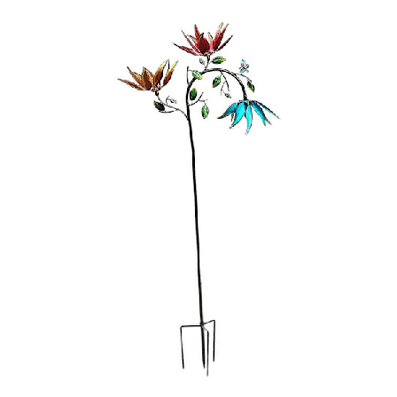 Metallinen tuulimylly, ulkokäyttöön puutarhaan, tuulimylly 8 metrin kepillä