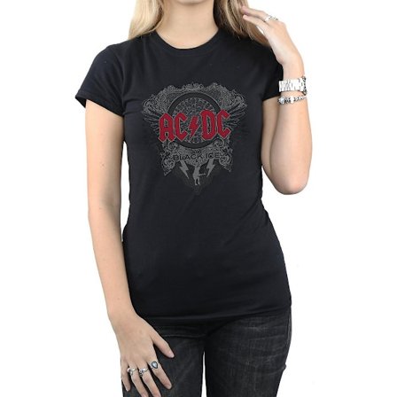 AC/DC Dam/Kvinnor Black Ice Bomull T-shirt XXL Svart