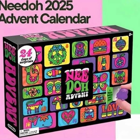 Auledio NeeDoh Adventskalender 2025 – Julekalender med morsomme stressballer og overraskelser, su