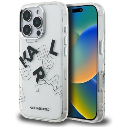 Karl Lagerfeld IML Sketched Graphic Case til iPhone 16 Pro - Klar