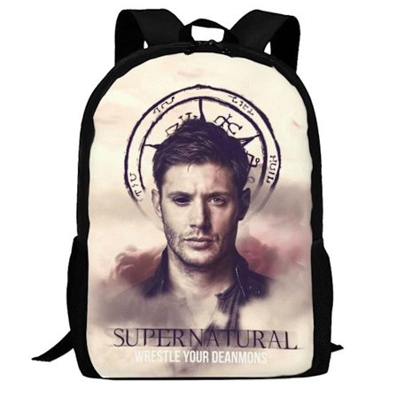 Supernatural Ryggsekk, 3D-printet Laptop Ryggsekk Lett Casual Dagstursekk Bokveske Multi-funksjonell Reise Ryggsekk