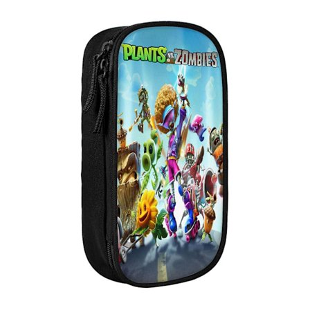 Kasvit vs. Zombien Kynäkotelo Suuri Kapasiteetti Kynäkotelo Kaksoisvetoketjullinen Kirjatarvikekassi Lokeroilla Pojalle Tytölle -w792 (YJD)