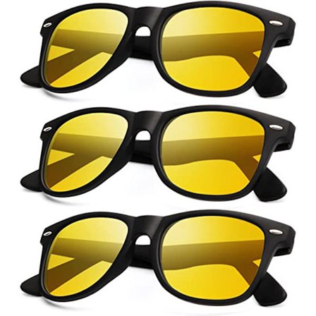Polariserade solglasögon (3-pack - gula tonade linser) för män och kvinnor