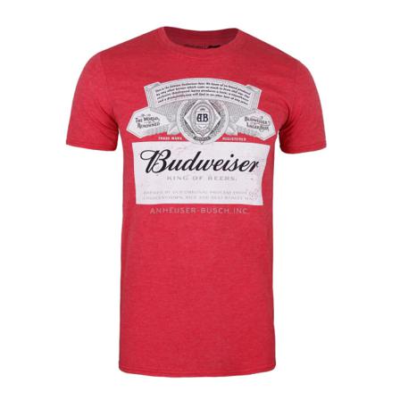 Budweiser Män Label T-shirt Xl Röd Ljung