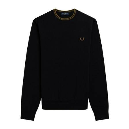 Fred Perry, Round-neck Knitwear Zwart, Heren, Maat:XL