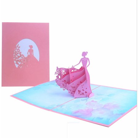 3D pop-up-kort med konvolutt for Valentinsdagen, bursdag, 15x20cm