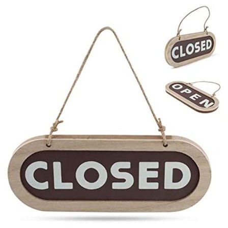 Öppen stängd skylt, dubbelsidig hängande skyltbrädeskylt för hem C