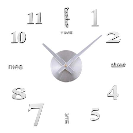 Cool DIY Vægmur Dekorativt Ur Nem Installation Fjernelse Vægur til Stue (FMY) Silver 70cm