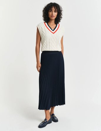 GANT Pleated Midi Skirt - Blue - 40