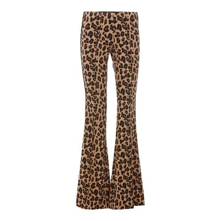 Simona Corsellini, Animal Print Flared Trousers Bruin, Dames, Maat:S