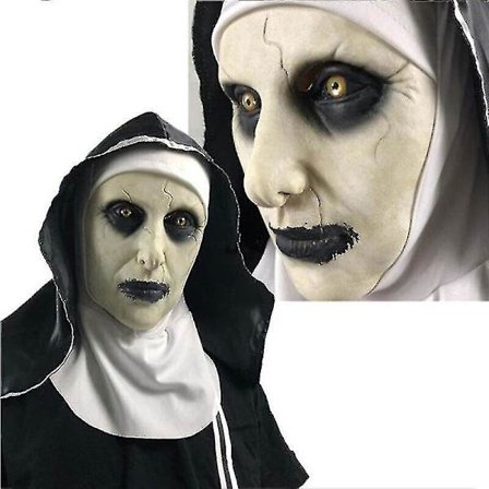 Halloween Jul The Town Nun Cosplay Full Head Latex Mask Halloween Karneval Fest Skummel Fancy Dress Up Devil Nun Kostyme Horror Prop