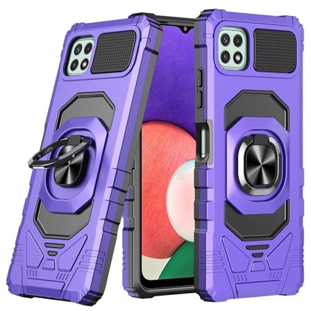 Slidstærkt cover i hård plast med blød inderside og kickstand til Samsung Galaxy A22 5G - Lilla