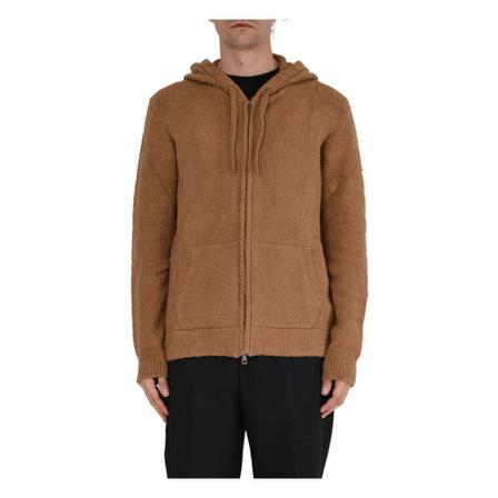 Roberto Collina, Zip-throughs Bruin, Heren, Maat:L,Polyamide