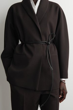 COS Women's Leather Rope Belt in Black