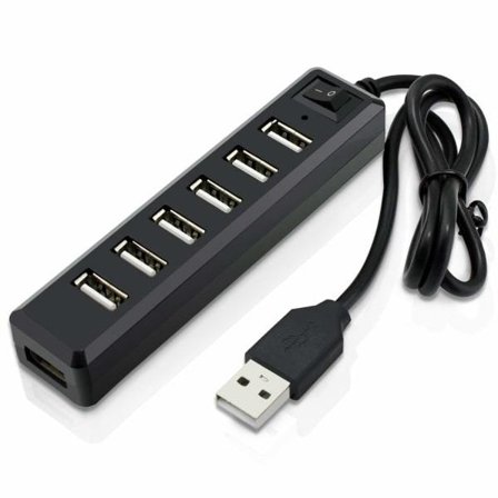 7-Port USB Hub med høyhastighetsutvidelse for PS3, Xbox, Wii, PC, MAC, Laptop, Notebook, Mac Book, NetBook, Tablet, Tab