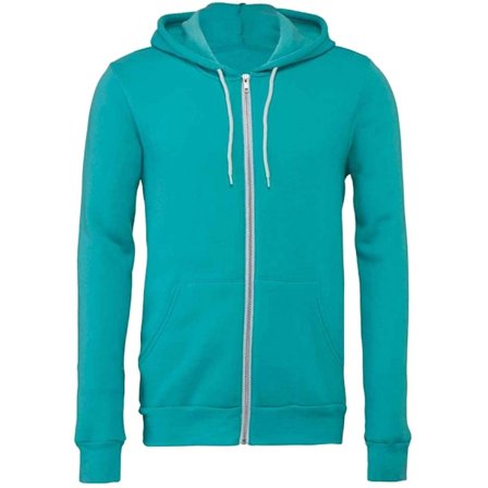Bella + Canvas Unisex Vuxen Fleece Full Zip Hoodie XL Teal
