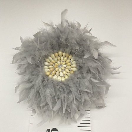 Väggdekor med Turkietfjädrar, Enkel Rund Turkietfjäder