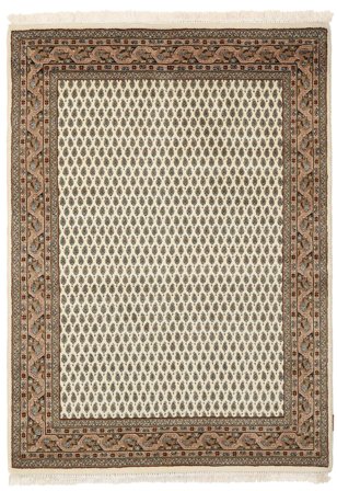 Handgeknüpft Mir Indisch Teppich 128X175 Braun/Orange
