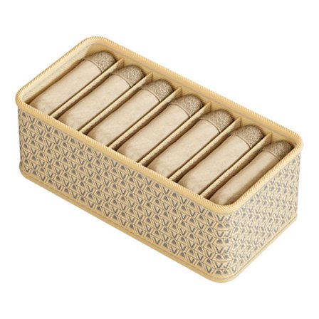 Garderob Låda Organizer Avdelare Tyg Kommod Garderob Organizers Förvaringsfack Utrymmesbesparande röra Gratis Beige Small 7 Grid 32x16x11cm