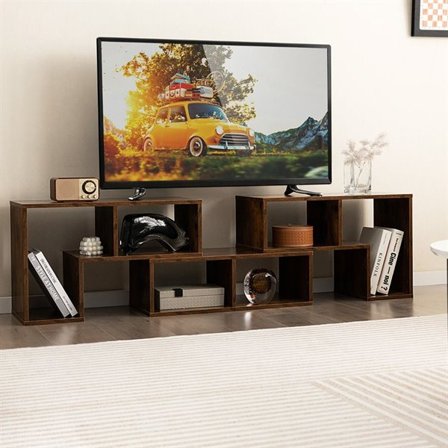 TV-bänk 3-delad med öppna hyllor – Brun