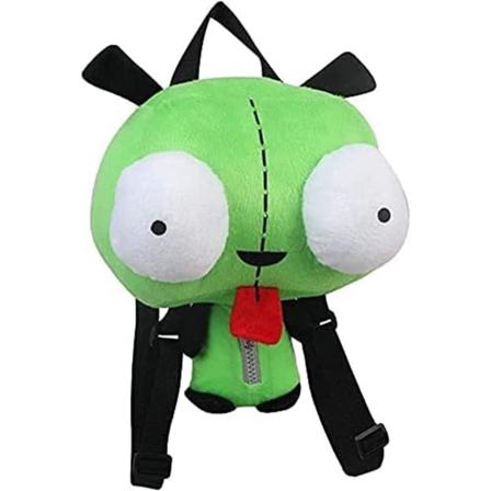Uusi Alien Invader Zim -pehmolelu-reppu, 3D-silmät, robotti, söpö pehmoinen reppu, vihreä, joululahja, 14 tuumaa