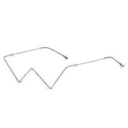 Halvram Glitrende Krystall Solbriller UV-beskyttelse Rhinestone Solbriller Uten Glass