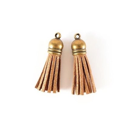 2 minipom pompons i suedene 4 m - gyllene