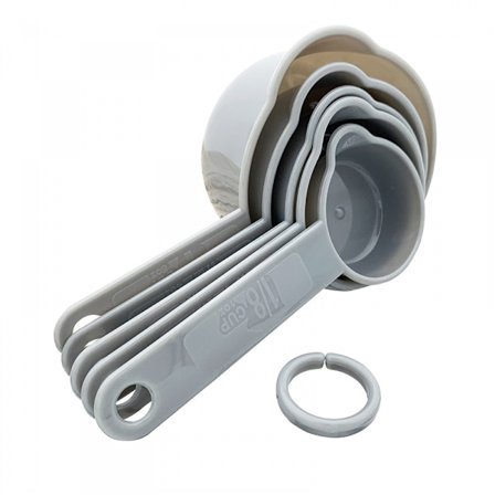 Plastmålkopper og skjeer sett - Stable silikon målekopp for flytende og tørr måling, matlaging og baking