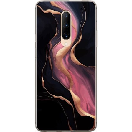 Kompatibelt Mobilskal till OnePlus 7 Pro Svarta marmervågor