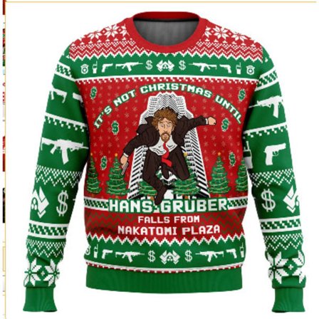 Hans Gruber Fall Nakatomi Plaza Die Hard Grim Jultrøje Gave Julemand Trøje Mænd 3d Swe