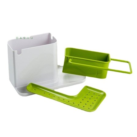 Diskbänksförvaring, svampställ, skrapa, borste, diskmedel,